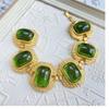 "Rio Sena" medieval vintage Antigo esculpido três cores vidro queimado à mão pulseira estilo retro corte