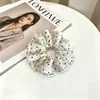 Goma de pelo scrunchie vintage versátil extragrande para adultos, elegante scrunchie floral para coleta