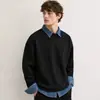 Nueva colección de primavera y otoño: Camisa tipo polo de dos piezas para hombre, casual y de corte holgado, marca de moda, camiseta de manga larga con cuello