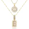 Amazon Transfronterizo Popular Collar con Colgante de Zircón Redondo Letra Inicial 26 Cadena de Clavícula en Capas Joyería Versátil de Moda