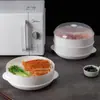Recipiente Especial para Cocinar al Vapor en Microondas Recipiente Calentador Bol Vaporizador Vaporizador de Plástico para Cocinar al Vapor Panes Olla Arrocera Doméstica Caja para Cocinar al Vapor Bandeja para Cocinar al Vapor