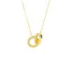 Collar de eslabones de plata esterlina s925 para mujer, estilo coreano, sencillo, hecho a mano con CNC, colgante de doble anillo, collar combinable con todo, joyería de celebridades de Internet.
