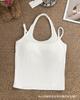 Primavera y Verano Nuevo Dopamina Estilo Tailandés Cuello Colgante Falso Dos Piezas Chaleco Sling con Almohadilla para el Pecho Moda Combinable Hermoso Espalda Descubierta