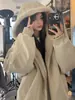 Chaqueta de Cuero con Capucha Estilo Americano con Cuello de Piel, Acolchada y Engrosada para el Calor, Abrigo de Algodón de Invierno para Hombres y Mujeres