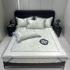 Clase a Elegante Colchoneta de Seda de Hielo de Verano, Sábana Ajustable, Juego de Tres Piezas de Colchoneta Suave Acondicionada, Lavable, Plegable, Lujo Accesible Cama de 1.8m