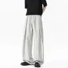 Pantalones casuales de estilo americano de calle con bloques de color y rayas verticales para hombre, marca de moda de verano nueva, silueta holgada, fluidos, pantalones largos hasta el suelo