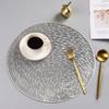 Onda branca criativa luz de luxo bronzeamento redondo oco pvc placemat isolamento térmico tapete antiderrapante coaster placemat placa esteira atacado