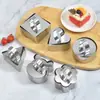 Círculo de mousse redondo de acero inoxidable Molde para pastel en forma de corazón DIY con plato de empuje Molde para pasta de taro Herramientas para bolas de arroz y sushi