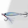Señuelo de Placa de Hierro Marca Caballo Wanhe para Pesca de Lubina y Lucio, Doble Anzuelo, Anzuelo Triple, Señuelo de Placa Desnuda con Escamas de Pez
