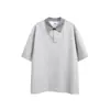 Camisa POLO Listrada Costura Gola Falsa Duas Peças Solta Manga Curta Moda Americana Nova Verão 2025 Marca de Moda Dress Road Ancient para Homens