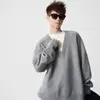 Direto da Fábrica Design Vintage Estilo Americano Suéter de Manga Longa Masculino Malha Falsa de Duas Peças High-End Nicho