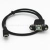 Cable de impresión mini USB a USB-B hembra con orificio para tornillo, mini USB a puerto de impresión hembra, cable fijo de cobre