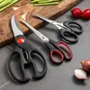 Tesoura Manual de Aço Inoxidável, Tesoura de Cozinha Multifuncional, Tesoura Doméstica Afiada, Conjunto de Tesouras Asakh-No. de Três Peças