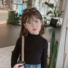 [Pronta Entrega] Camiseta Básica Feminina, Moda Nova Estilo Primavera & Outono 2025, Roupa Íntima Cor Lisa com Gola Alta Curta de Renda para Bebê Menina