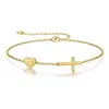 Pulsera Cruzada de Corazón con 26 Letras de Comercio Exterior Transfronterizo Moda Casual Estilo Ins Fresco Cadena de Muñeca Ajustable para Mujeres