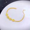 Pulseira Vietnamita Ouro Areia Ping An Alegria Moda Cobre Banhado a Ouro Imitação Ouro Joia Presente Dia dos Namorados Atacado para Namorada