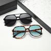 Óculos de Sol Feminino Estilo Coreano Tendência Personalizado Estilo Aviador Retrô Dupla Ponteira Protetor Solar Óculos Protetores UV Óculos de Sol