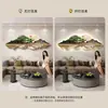Pintura Decorativa para Sala de Estar Modelo Nuevo 2026 con Paisaje de Montaña para Pared de Fondo de Sofá, Pintura Colgante para Sala de Té y Estudio, Pintura con Luz de Atmósfera LED