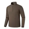 Camiseta de manga larga para pareja, deportiva, otoño, media cremallera, elástica, para exteriores, casual, versátil, para parejas