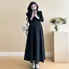 Nova Coleção Outono/Inverno 2025 Estilo Coreano Vintage Colete Jaqueta Maternidade + Vestido Longo Maternidade