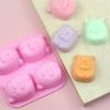 Atacado de ponto de sabor mouse de 4 botões até molde de bolo de silicone molde de sabão artesanal DIY