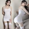Lingerie Sexy Primeiro Amor, Pijama Sexy com Suspensório, Conjunto de Saia Tentador em Seda Gelo que Abraça os Quadris, Body, Peça Única Atacado