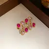Collar Ovalado Vintage de Resina Tachonado con Diamantes, Cadena para Clavícula de Lujo Ligero de Nicho, Conjunto de Joyería Personalizado de Alta Gama