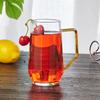 Fábrica em estoque cor simples alça de vidro transparente doméstico xícara de chá vidro de borosilicato xícara de chá verde copo para beber