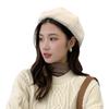 Boina de Otoño e Invierno Sombrero de Mujer Estilo Coreano Felpa Cálido Moda Retro Sombrero de Pintor Británico Versátil Parte Superior Plana Adulto