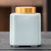 Bote de Té de Cerámica con Tapa de Aleación de Aluminio en Espiral, Bote para Polvo Medicinal, Bote Sellado, Bote para Frutos Secos, Bote para Pomada, Estilo Lujo Ligero, Retro Lujo Ligero