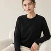 Suéter de tricô de lã, estilo casual, gola redonda, mangas raglan, sem costura, peça única, para mulheres, na cor off-white, corte solto, manga longa, estilo pullover