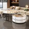 Mesa de Centro de Pizarra para Sala de Estar, Nuevo Modelo 2025, Apartamento Pequeño, Lujo Ligero, Moderno, Mesa de Centro de Gama Alta, Mesa Pequeña Moderna Simple