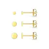 Pendientes de Plata de Ley S925 Estilo Coreano de Moda Pieza Redonda Lisa Múltiples Tamaños Pendientes para Mujer Diseño Sencillo de Nicho Pendientes Clásicos