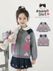 Wuli Bu Yi [Processamento Personalizado] Estilo Academia Britânica Outono Tricô Jacquard Colete Suéter Cardigã Camisa com Gola Peter Pan