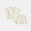 Conjunto de Verano de Manga Corta para Bebé Niños Pequeños Separado Algodón Puro Niños Niñas Conjunto de Dos Piezas Ropa Delgada para Niños Ropa de Verano para Bebés