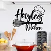 Decoración de Pared para Cocina y Restaurante Estilo Americano Transfronteriza Pegatinas de Pared Utensilios de Cocina Creativos Flores de Pan Pegatinas con Lema en Inglés