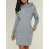 Bestseller 2017 AliExpress eBay: Vestido sudadera con capucha, cuello alto y manga larga, estilo europeo y americano, disponible en 5 colores y 8 tallas, S-5XL