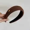 Diadema de Punto de Moda ~ Dulce Etiqueta Dorada para Mujeres para Salir, Pasador Sencillo, Accesorio para el Cabello de Diadema Coreana