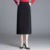 Falda recta elegante y sencilla para mujer, nuevo estilo otoño 2026, de cintura alta, adelgazante, de longitud media, falda recta de un solo paso