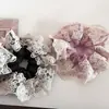 Renda de Malha Estilo Francês Suave Elástico Grande para Cabelo Novo Estilo Elegante Bola de Corda para Rabo de Cavalo Baixo Acessórios de Cabelo