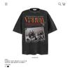 Camiseta de Manga Corta Estilo Retro Americano con Estampado de Cantante de Banda High Street para Hombre, Hiphop Urbano, Holgada, para Pareja, Top Viejo