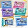 Gato y Perro de Dibujos Animados Mini Luz Alivio del Estrés Teclado de 26 Teclas Llavero Juguete de Cristal Transparente Colgante para Mochila de Estudiante