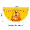Bestseller Amazon transfronteiriço: Bandeira em leque de Ação de Graças com estampas de peru e abóbora em alta definição, uma série de bandeiras decorativas suspensas festivas