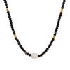 Collar de Perlas Barrocas de Agua Dulce con Cuentas de Cristal Negro Cosidas Personalizado Regalo de Cumpleaños Joyería de Moda para Niños y Niñas