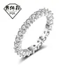 Anillo de Diamantes de una Sola Fila para Mujer en Ebay y Aliexpress, Suministro Directo Transfronterizo, Joyería al por Mayor