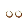 Brincos de Argola Grandes Maillard Retro Marrom para Mulheres, Estilo de Hong Kong 2026 Novos Brincos de Argola Elegantes de Alta Qualidade Mais Vendidos