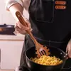 Espátula de Madera de Acacia con Mango Largo Más Vendida de Amazon, Cucharón de Madera, Juego de Cocina, Espátula para Freír de Teca, Tenedor para Ensalada, Transfronterizo