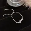 Pulseira Ajustável Full Diamond Zircônia Estilo Coreano 2025 Novo Design de Nicho Joia de Mão Versátil Joias Simples Exquisite