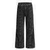 Jeans Retro Americano Yongfang Negro y Gris para Hombres y Mujeres, Lavados y Desgastados, de Pierna Ancha de Moda, Versátiles, Adelgazantes, Pantalones Casuales Ligeramente Acampanados