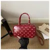 Bolso de Mano Elegante de Gran Capacidad con Lunares Lindos Estilo Coreano 2026 Nuevo de Moda para Niñas, Bolso Tote Cilíndrico de Hombro y Cruzado